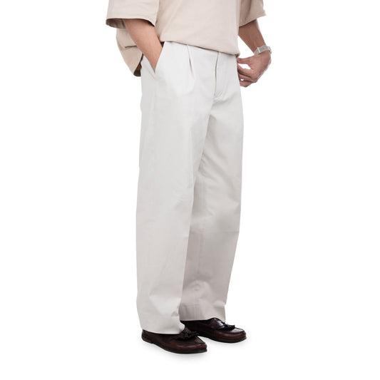 Baggy Cotton Pants - Dust White