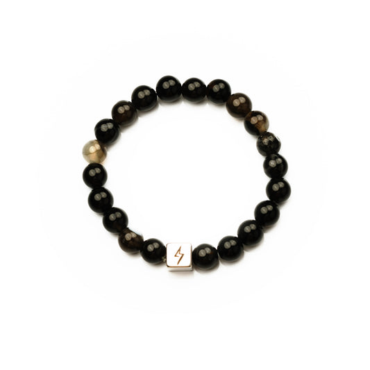 Black Banded Agate Stone Bracelet