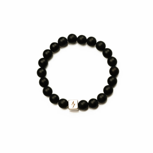 Matte Black Agate Stone Bracelet