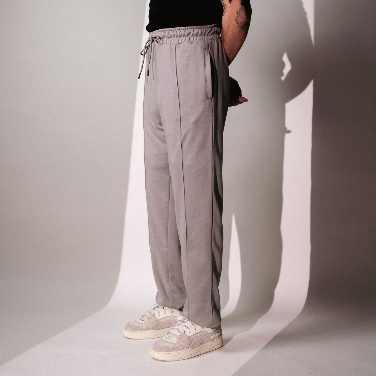 Icons Pleated Trouser - Stone Gray