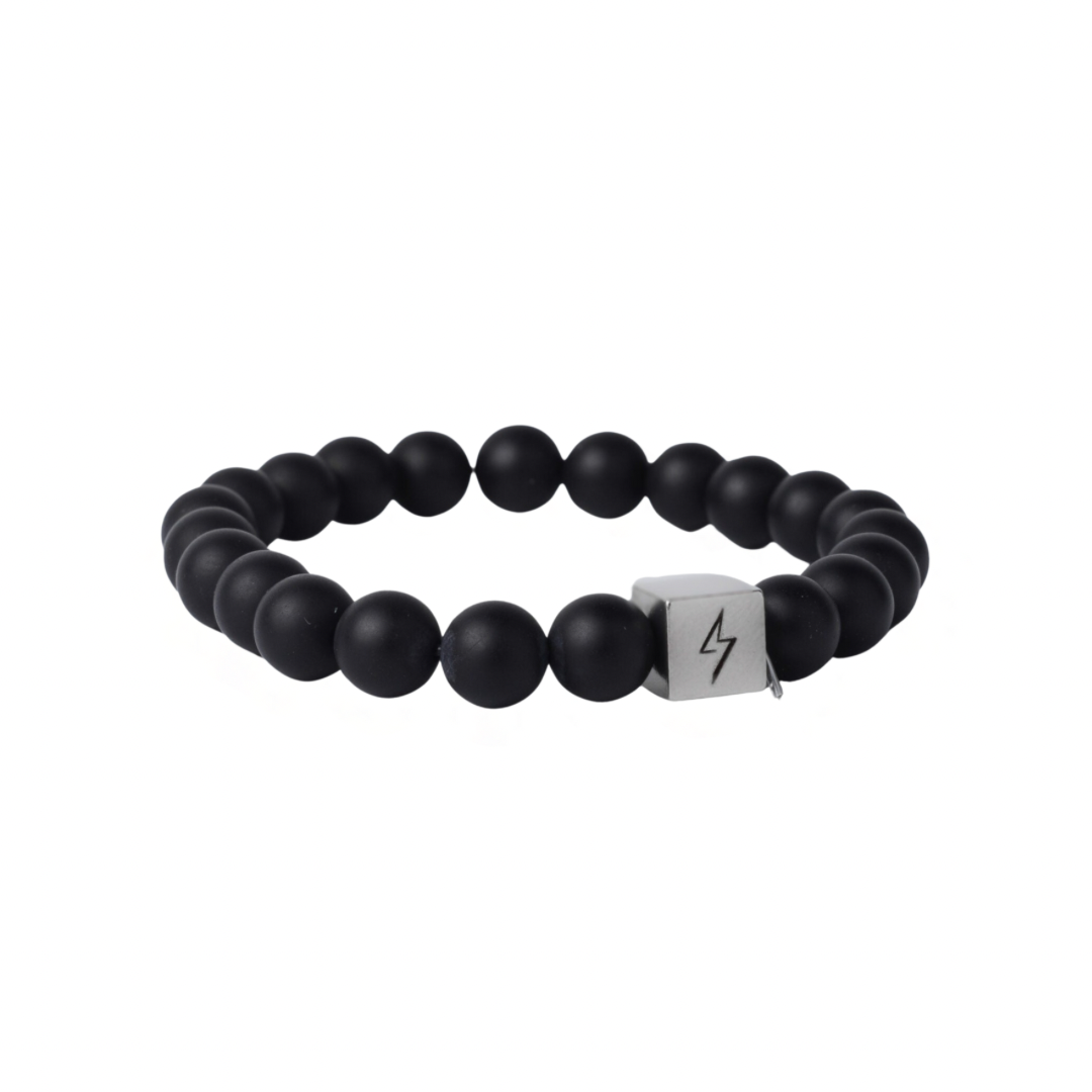 Matte Black Agate Stone Bracelet