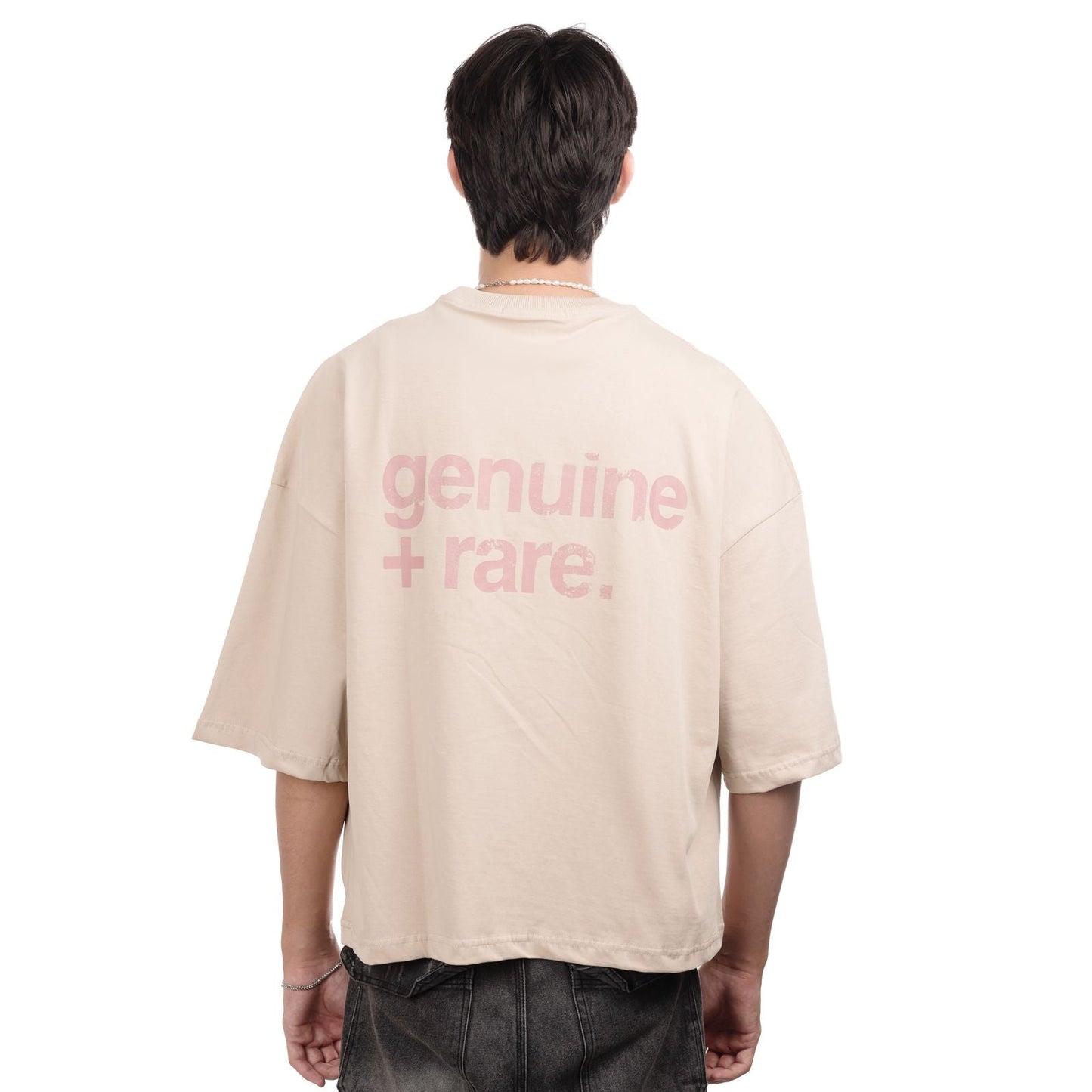 Genuine + Rare Oversized Tee - Beige