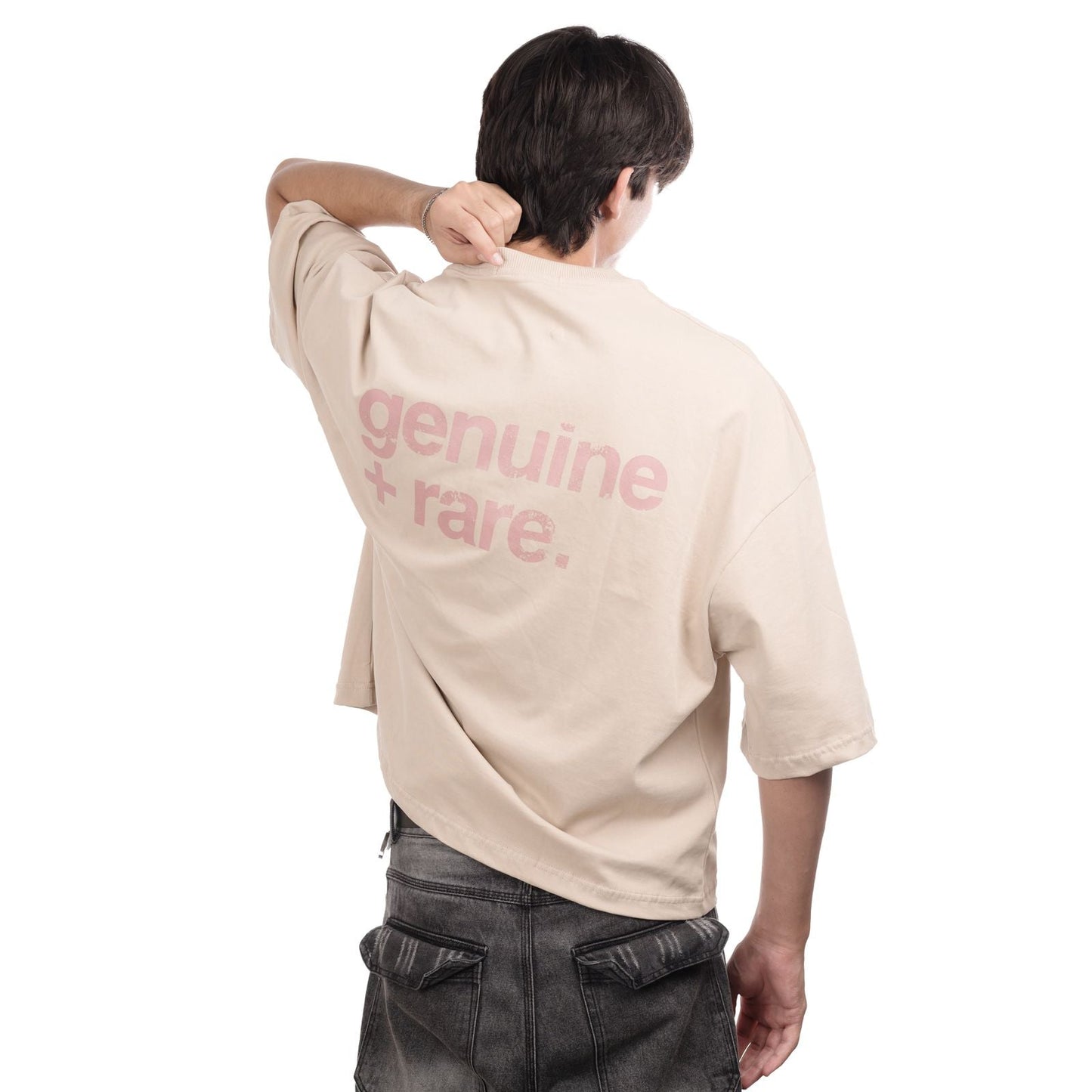 Genuine + Rare Oversized Tee - Beige