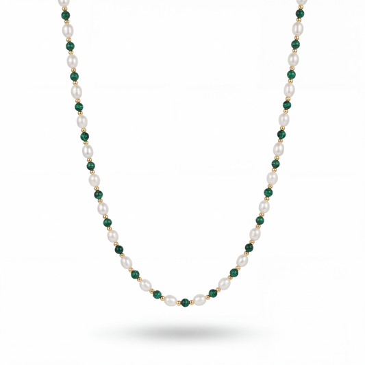 Malachite Pearl Chain